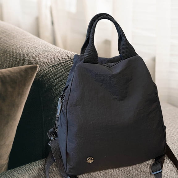 Trendy Canvas Backpack with 3 Carrying Styles - Spacious 28x27x12cm Laptop Bag for Work, School & Travel, Versatile Shoulder/Handheld Design