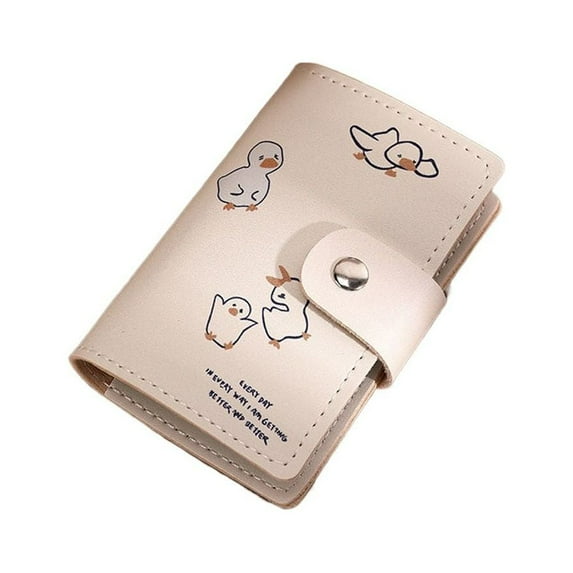 Trendy Cartoon Fashion Large Capacity Penguin Cat Snap Design Bear Multi-function Korean Style Wallet Women Coin Purse Leather Wallet Card Holders DUCK