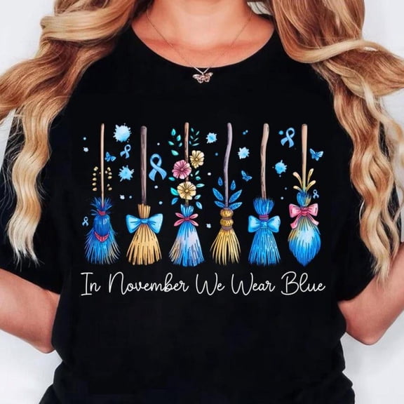 Cotton Casual Letter Blue Ribbon Graphic for Support Tee T Shirt Top Short Sleeve Round Neck Black S-5XL