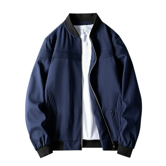JIKNTTR Trendy Casual Slim Fashion Zipper Men Coats Jacket Tops Classic Stylish Business Overcoat