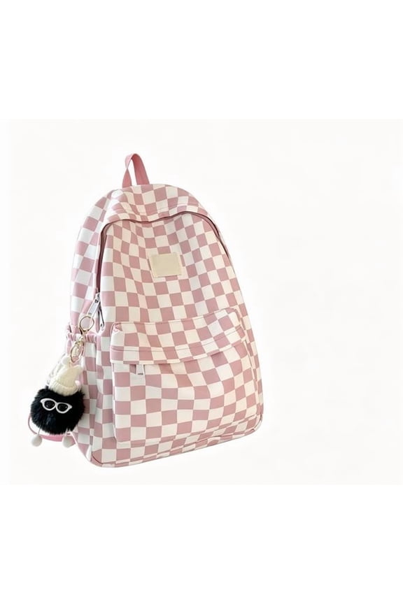 Trendy Checkerboard Backpack, Lightweight Casual Bag, Spacious Multi-Compartment Design, Perfect for Daily Use, Ideal for Fashion Lovers