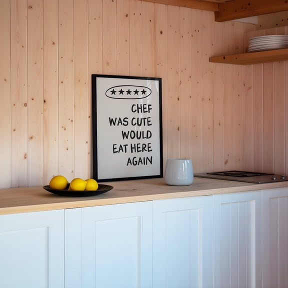 Trendy Chef Aesthetic Kitchen Cute Cooking Wall Decor, Unframed Paper Poster 8x10in