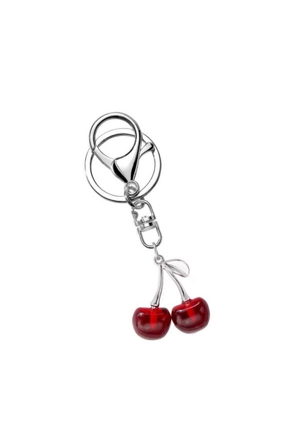 Trendy Cherry Alloy Keychain Stylish Cherry Keychain Pendant Unisex Keyrings Accessory for Bag Keys Phones