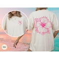 thumbnail image 1 of Trendy Christian Beach Shirt, Words on Back Oversize Bible Verse Tshirt, Hibiscus Flower Aesthetic Women's Faith Apparel, Gift for Teen Girl, 1 of 5