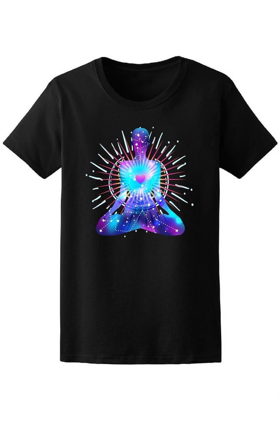 Trendy Colorful Bright Buddha T-Shirt Women -Image by Shutterstock, Female Medium