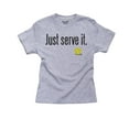 thumbnail image 1 of Trendy Colorful Just Serve It With Tennis Ball Icon Girl's Cotton Youth Grey T-Shirt, 1 of 2