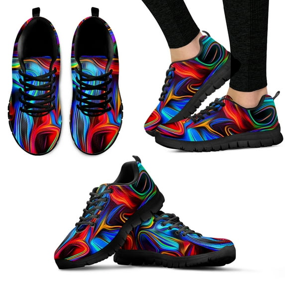 Trendy Colorful Psychedelic Design Comfortable Summer Sneakers Knitted Fabric Platform Sneakers Casual Sneakers