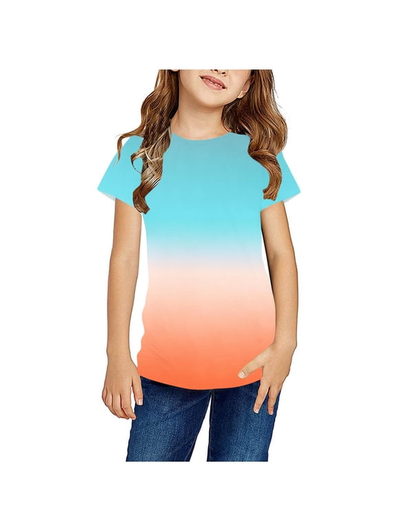 Trendy Colorful Tie-Dye T-Shirts for Kids - Breathable Cotton Short Sleeve Summer Tops Cheap Stuff Under 1 Dollar