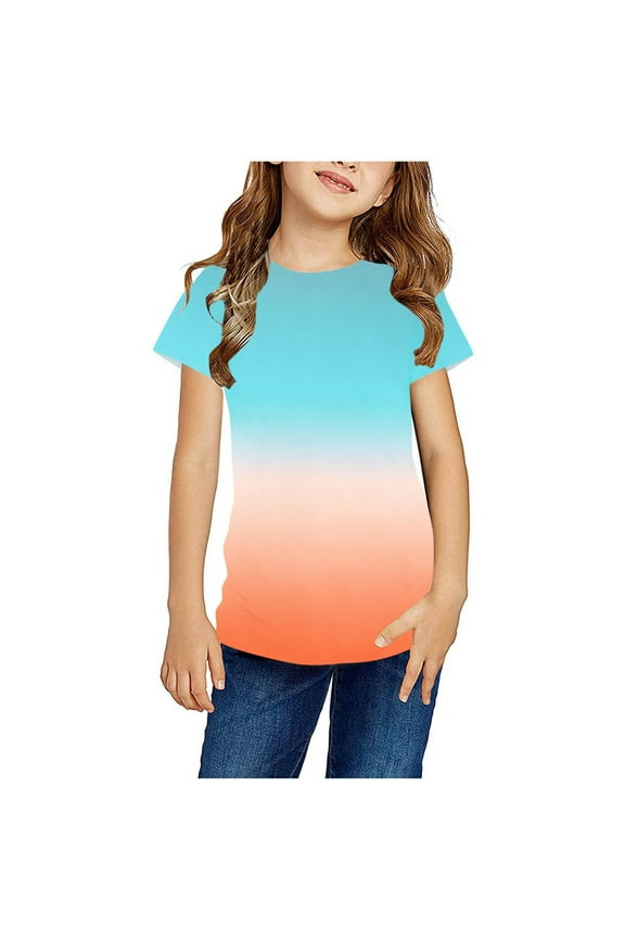 Trendy Colorful Tie-Dye T-Shirts for Kids - Breathable Cotton Short Sleeve Summer Tops Cheap Stuff Under 1 Dollar