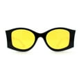 thumbnail image 1 of Trendy Concave Mod White Rounded Rectangle Chic Sunglasses White Black Yellow, 1 of 4