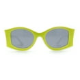 thumbnail image 1 of Trendy Concave Mod White Rounded Rectangle Chic Sunglasses White Green Black, 1 of 4