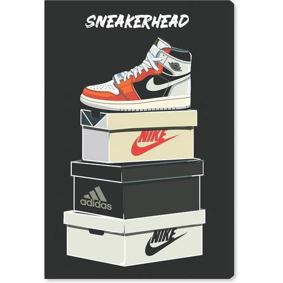 Trendy Cool Banksy Graffiti Pop Sneaker Shoe Canvas Wall Art Gym Sports Decor Poster For Living Room Bedroom Home Office Artwork Gift 12X16 Inch Unframed