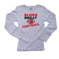 thumbnail image 1 of Trendy Cool Blood Sweat Football Unique Graphic Women's Long Sleeve Grey T-Shirt, 1 of 2