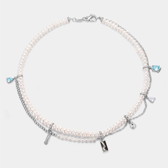 Trendy Cool Temperament Personality Double-layer Pearl Necklace