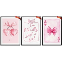 Trendy Coquette Blue Bows Print Wall Art Canvas Poster Coastal Cowgirl Western Preppy Dorm Room Decor Aesthetic（Only canvas）