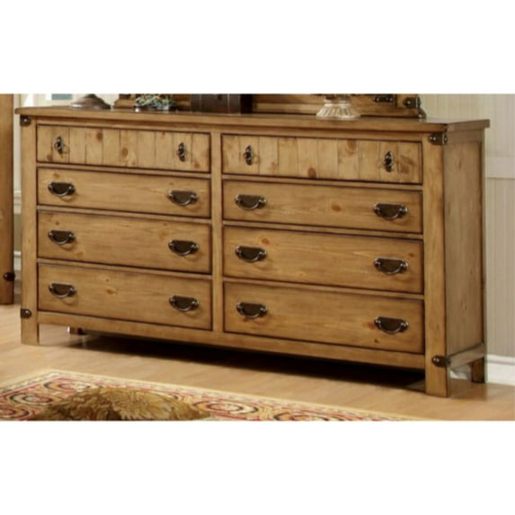 Trendy Cottage Style Wooden Dresser, Weathered Elm Brown