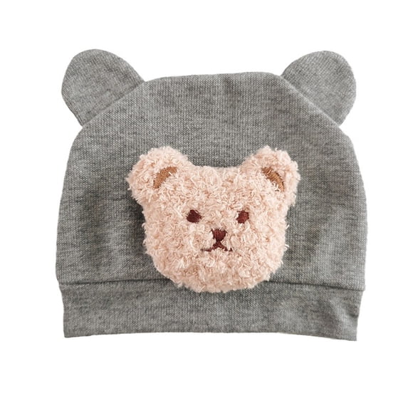 Trendy Cotton Baby Hat Cartoon Bear Designed Fetal Caps Windproof ...