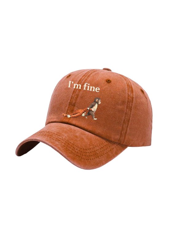 Trendy Cotton Baseball Cap with Monkey Pattern Print Breathable Sun Hat Unisex