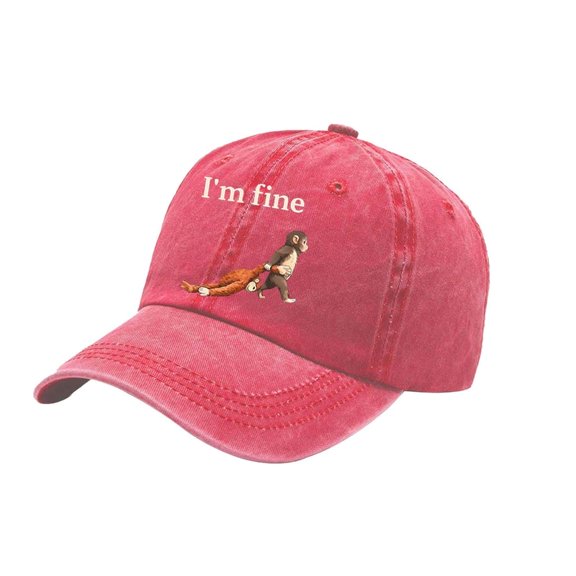 Trendy Cotton Baseball Cap with Monkey Pattern Print Breathable Sun Hat Unisex