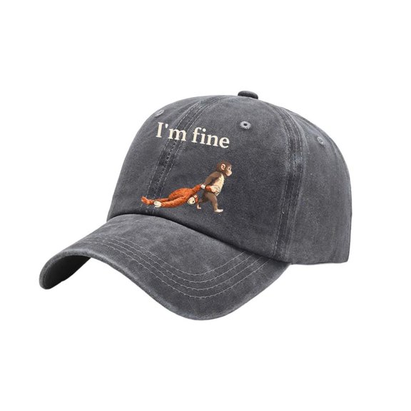 Trendy Cotton Baseball Cap with Monkey Pattern Print Breathable Sun Hat Unisex