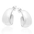 thumbnail image 1 of Trendy Crescent Moon Half Hoop .925 Sterling Silver Post Earrings, 1 of 4
