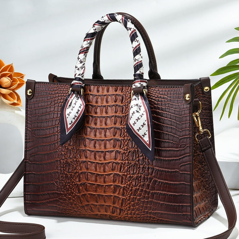Crocodile Pattern Zipper Handbags New Fashion Texture Embossed Lacquer Shoulder Bag Simple and Small