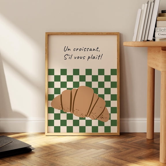 Trendy Croissant French Bakery Poster Unframed Paper Print