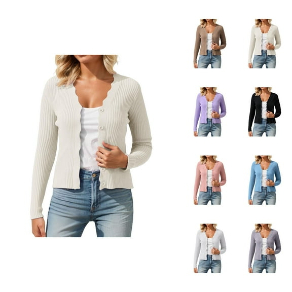 Trendy Cropped Women's Cardigan Summer Casual Open Front Cardigans Stylish Women's Cardigan Wear Knit V Neck Design Perfectly Pairs With Jeans Easy Care Versatile Layering Piece