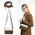 thumbnail image 1 of Trendy Crossbody Bags for Women, Small Shoulder Bag Messenger Bag Cross Body Travel Purse Handbag Wallet with Adjustable Strap, PU Leather, Brown, 1 of 7