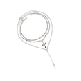 thumbnail image 1 of Trendy Crossed Charm Necklace Lightweight Multilayered Chain Adjustable Length Daily Jewelry, 1 of 8