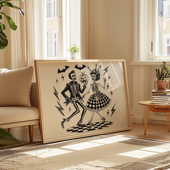 Trendy Dancing Spooky Girl Apartment Wall Art, Unframed Paper Print Size 8x12