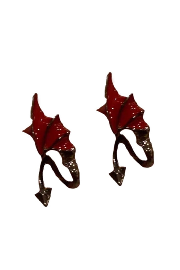 Trendy Dark Wing Ear Studs Lightweight Comfortable Earrings Gothic Styles Jewelry Stylish Social Event Accessories