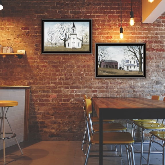 Trendy Decor 4U 2- Piece Vignette Amazing Grace Sunday Service Black Framed Wall Art for Living Room, Bedroom Wall Art Print for Home Decor by Billy Jacobs