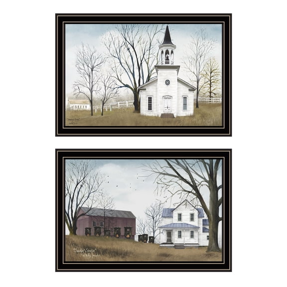 Trendy Decor 4U 2- Piece Vignette Amazing Grace Sunday Service Black Framed Wall Art for Living Room, Bedroom Wall Art Print for Home Decor by Billy Jacobs
