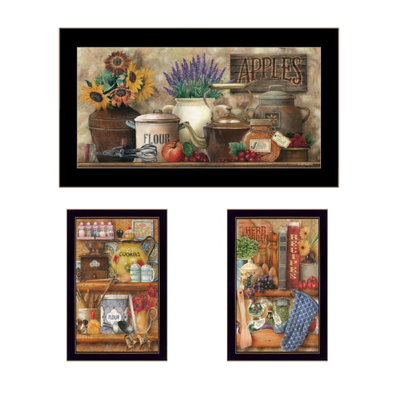 Trendy Decor 4U "Antique Kitchen with Sugar & Spice" Framed Wall Art for Living Room, Wall Art Print for Home Decor, Bedroom Wall Art by Ed Wargo