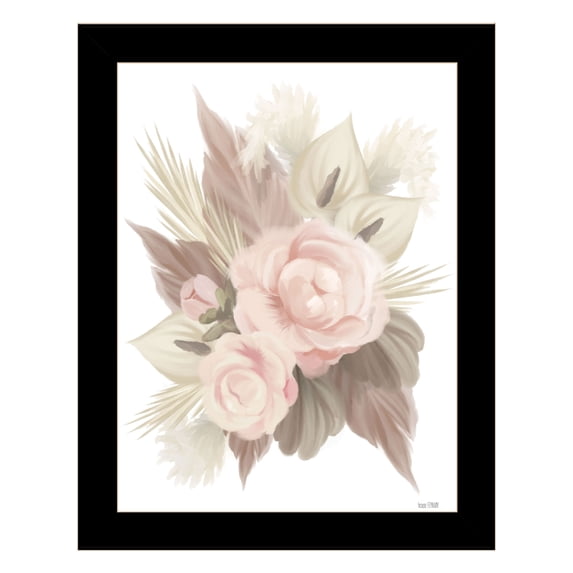 Trendy Decor 4U "BOHEMIAN BOUQUET" Framed Wall Art, Modern Home Décor Black Framed Print for Living Room, Bedroom & Farmhouse Wall Decoration by House Fenway 14"x18"