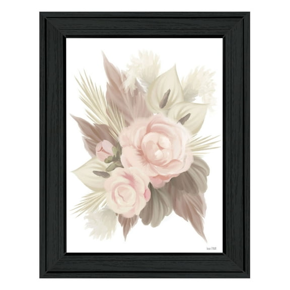 Trendy Decor 4U "BOHEMIAN BOUQUET" Framed Wall Art, Modern Home Décor Black Framed Print for Living Room, Bedroom & Farmhouse Wall Decoration by House Fenway 15"x19"