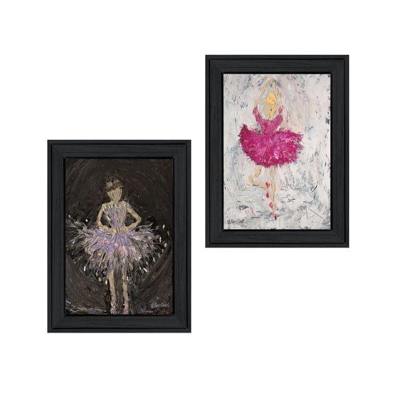 Trendy Decor 4U "Ballerina Dancers" Framed Wall Art for Living Room, Wall Art Print for Home Decor, Bedroom Wall Art by Roey Ebert