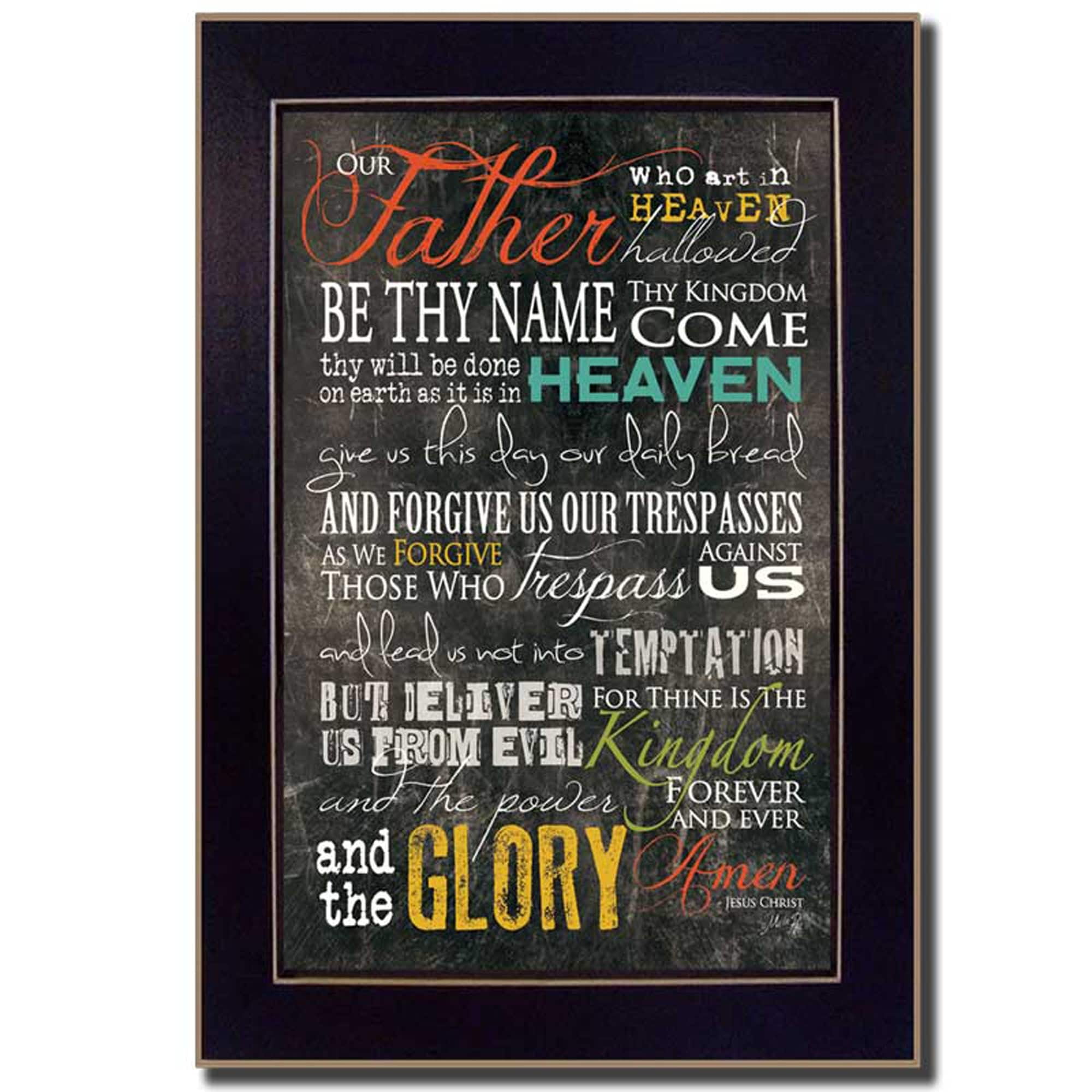 Trendy Decor 4U Contemporary "The Lords Prayer" Framed Print Wall Art ...