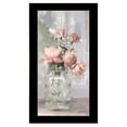 thumbnail image 1 of Trendy Decor 4U "Cottage Peach Roses" Framed Wall Art, Modern Home Décor Black Framed Print for Living Room, Bedroom & Farmhouse Wall Decoration by Lori Deiter 20"x11", 1 of 2