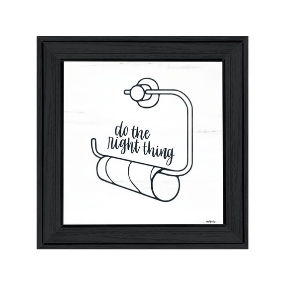 Trendy Decor 4U "Empty Toilet Paper Roll" Framed Wall Art, Modern Home Décor Black Framed Print for Living Room, Bedroom & Farmhouse Wall Decoration by Imperfect Dust, 15"x15"