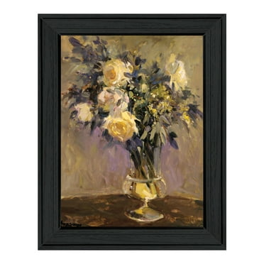 Trendy Decor 4U "Evening Vase" Framed Wall Art-Color:Black,Style:FrameType1