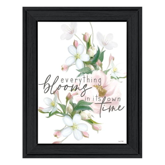 Trendy Decor 4U "Everything Bloom" Framed Wall Art, Modern Home Décor Black Framed Print for Living Room, Bedroom & Farmhouse Wall Decoration by House Fenway 15"x19"