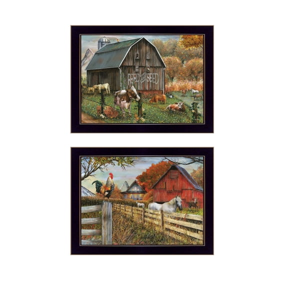 Trendy Decor 4U "Feed & Seed" Framed Wall Art for Living Room, Wall Art Print for Home Decor, Bedroom Wall Art by Ed Wargo