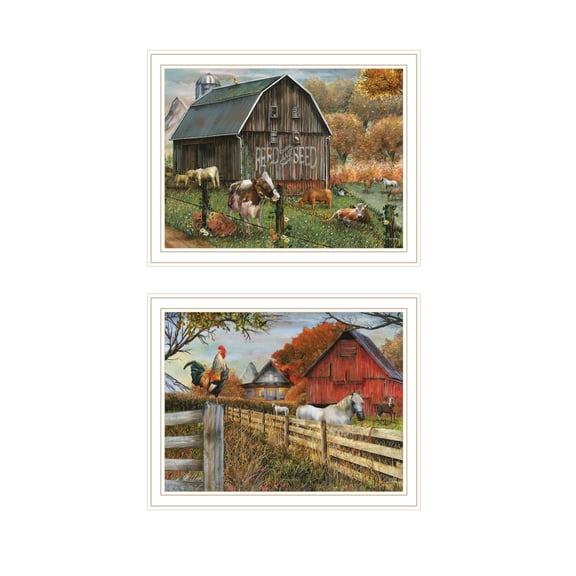 Trendy Decor 4U "Feed & Seed" Framed Wall Art for Living Room, Wall Art Print for Home Decor, Bedroom Wall Art by Ed Wargo