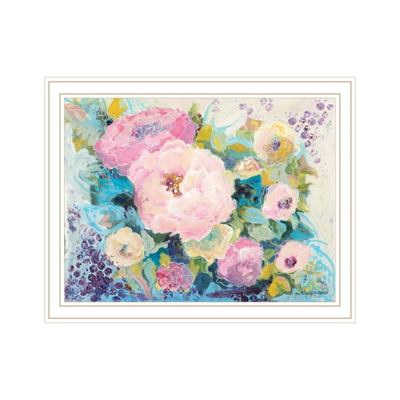 Trendy Decor 4U "Fresh Florals" Framed Wall Art-Color:White,Style:FrameType3