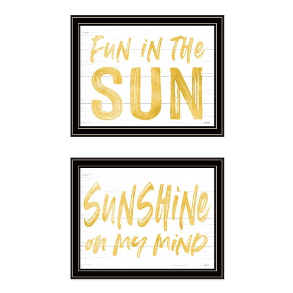 Trendy Decor 4U "Fun in the Sun-Sunshine on my Mind" Framed Wall Art for Living Room, Wall Art Print for Home Decor, Bedroom Wall Art by Lettered & Lined