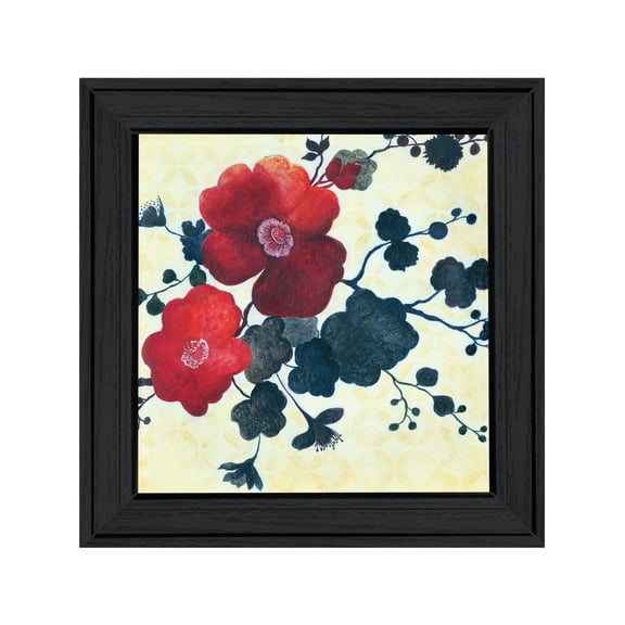 Trendy Decor 4U "Japanese Blossoms I" Framed Wall Art, Modern Home Décor Black Framed Print for Living Room, Bedroom & Farmhouse Wall Decoration by JG Studios 15"x15"