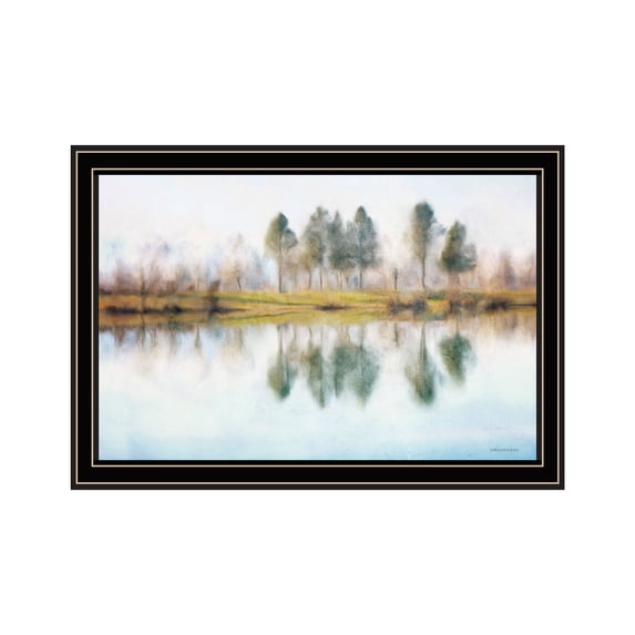 Trendy Decor 4U "Lake Reflections" Framed Wall Art, Modern Home Décor Black Framed Print for Living Room, Bedroom & Farmhouse Wall Decoration by Bluebird Barn 20"x14"