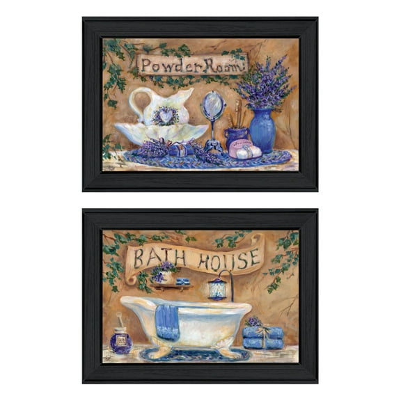Trendy Decor 4U "Lavender Bath" Framed Wall Art for Bathroom, Wall Art Print for Home Decor, Bathroom Wall Art by Trendy Decor Designs